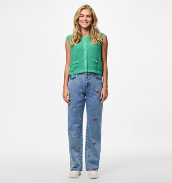 Straight leg jeans bleu L32 Pieces Jeans Bleu