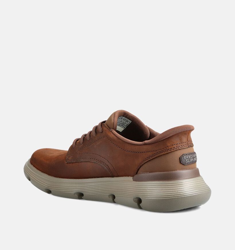 Skechers Garza Baskets basses en Marron pour hommes (366516) - pour semelles orthopédiques