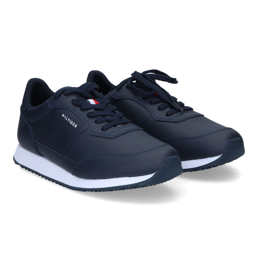 Tommy Hilfiger Runner Blauwe Sneakers in leer (310851)