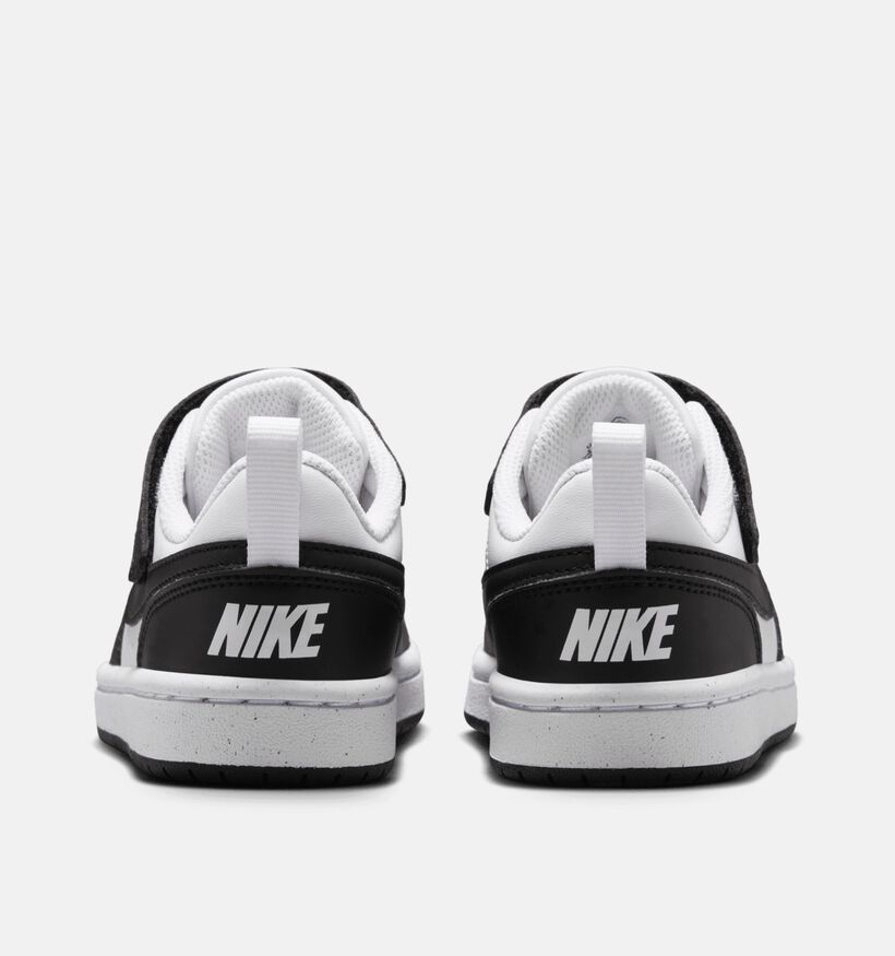 Nike Court Borough Low Witte/Zwarte Sneakers voor jongens (373417)