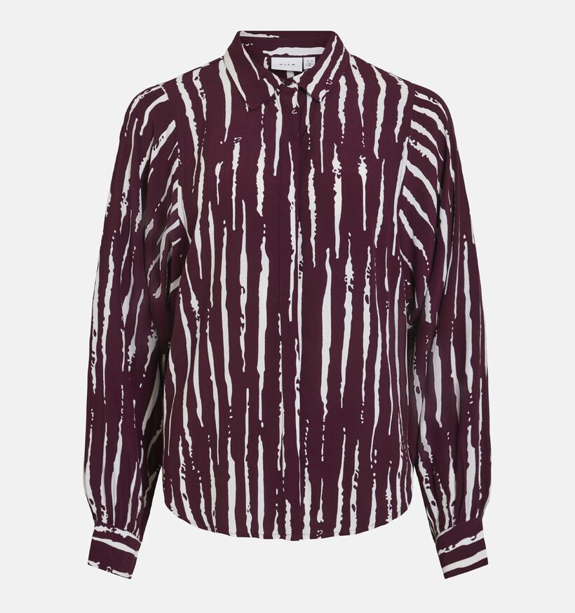 Vila Kirse Fig Blouse en Bordeaux/Blanc Vila Kirse Fig Blouse en Bordeaux/Blanc pour femmes (364097)