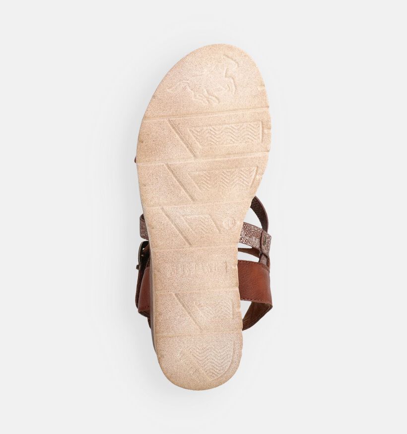 Mustang Sandales compens&eacute;es en Cognac pour femmes (372129)