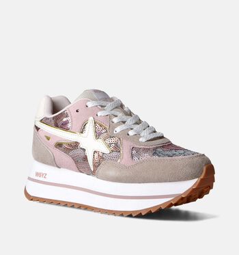 W6YZ Low Baskets Noir/Blanc/Marron/Taupe/Bleu/Rose