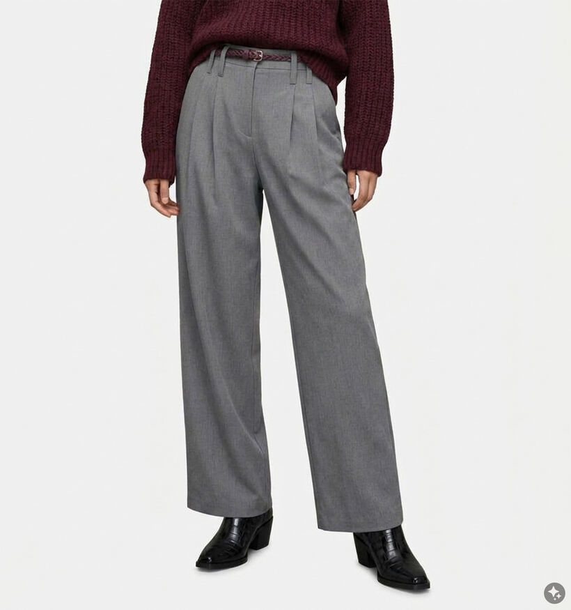 Vila Rettia Belted Pantalon en Gris pour femmes (382047)