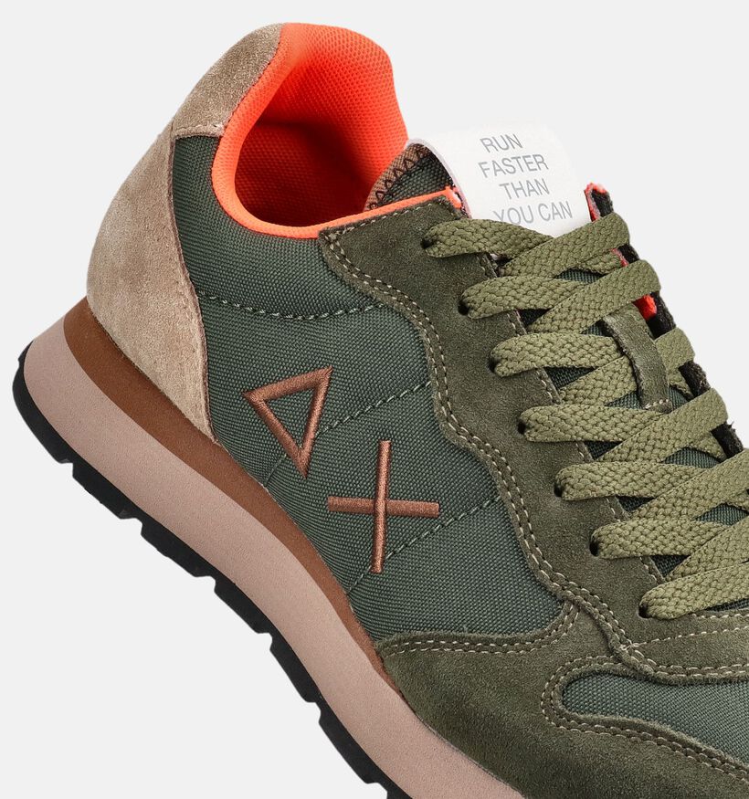 Sun68 Tom Chaussures plates en Vert kaki/Multi pour hommes (379400) - pour semelles orthop&eacute;diques