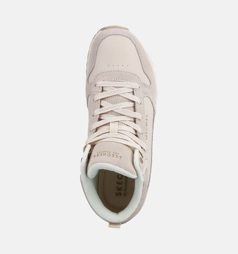 Skechers Uno Stacre Baskets montantes en Blanc pour femmes (376924) - pour semelles orthop&eacute;diques