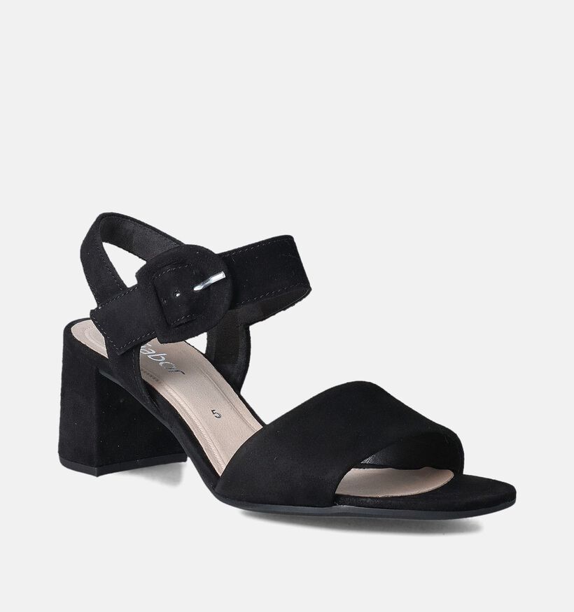 Gabor Best Fitting Sandales avec talon carré en Noir pour femmes (355016)
