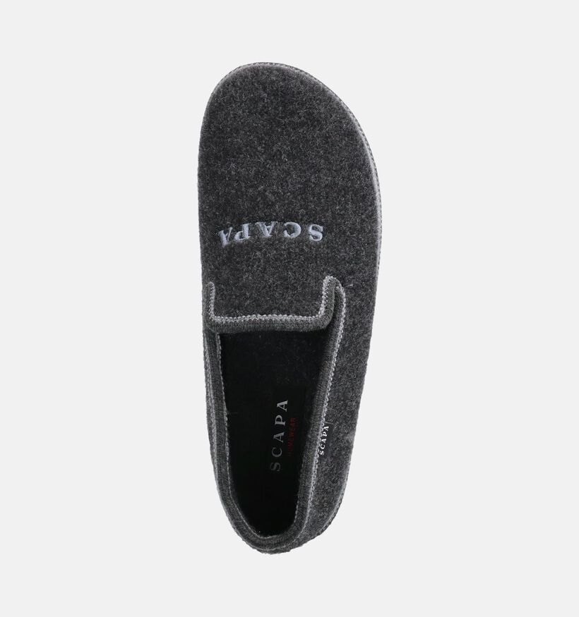 Scapa Pantoufles ferm&eacute;es en Gris fonc&eacute; pour hommes (380969) - pour semelles orthop&eacute;diques