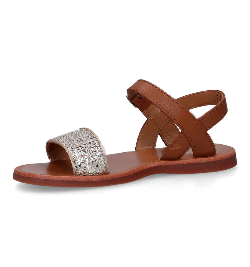 Pom d'Api Plagette Buckle Tao Sandales en Cognac pour filles (322882)