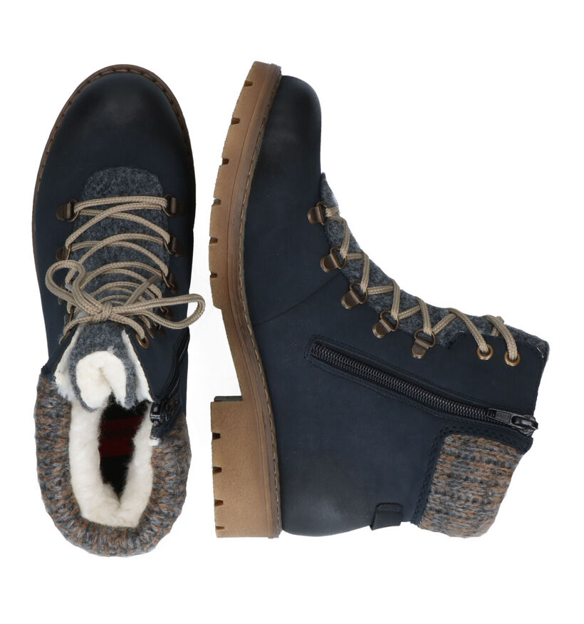 Rieker Boots à lacets en Bleu foncé pour femmes (331612) - pour semelles orthopédiques