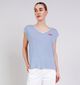 Pieces Billo T-shirt en Blanc/Bleu pour femmes (367075)