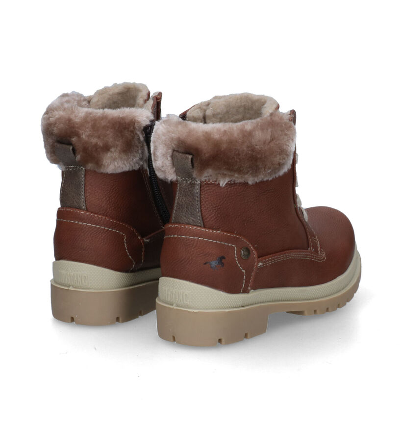 Mustang Bottines robustes en Cognac en simili cuir (313988)
