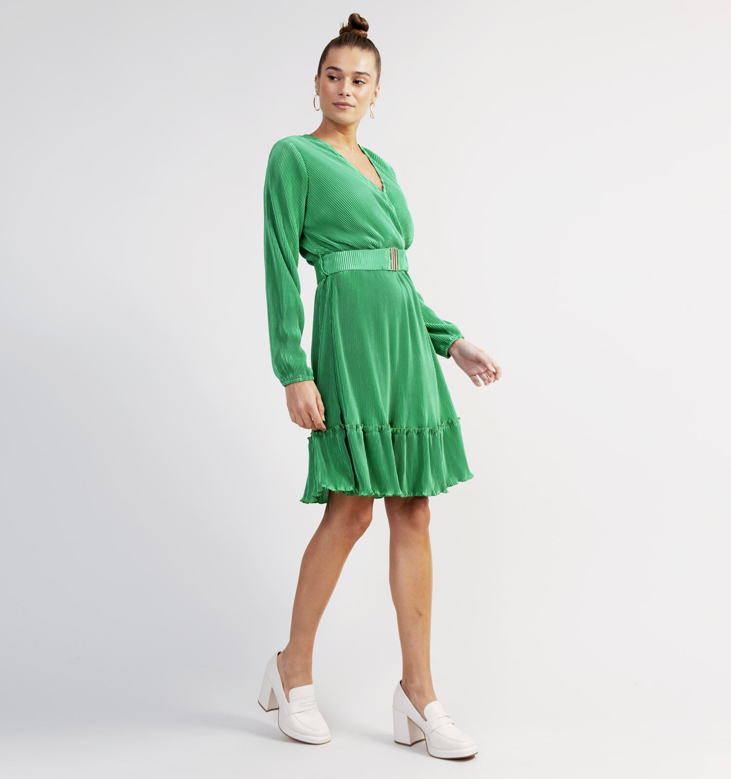 Groene plisse jurk 2025