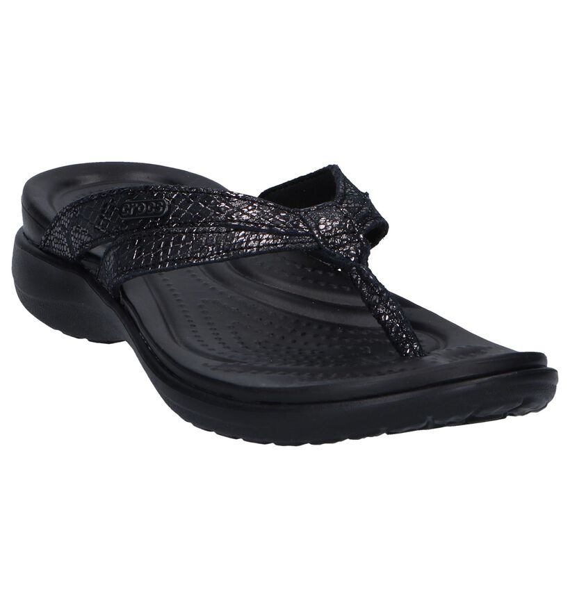 Bronzen Slippers Crocs Capri in leer (244741)