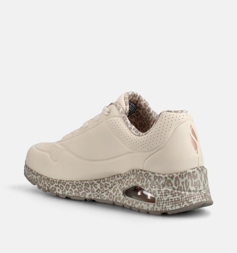 Skechers Uno Safari Time Baskets sportives en Blanc pour femmes (376919) - pour semelles orthop&eacute;diques