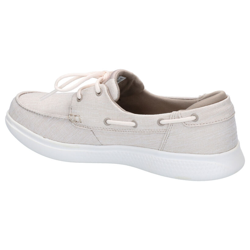 Skechers Chaussures bateau en Beige clair en textile (272740)