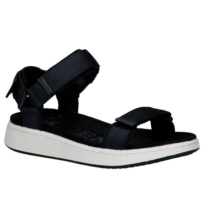 Woden Line Zwarte Sandalen in stof (292262)