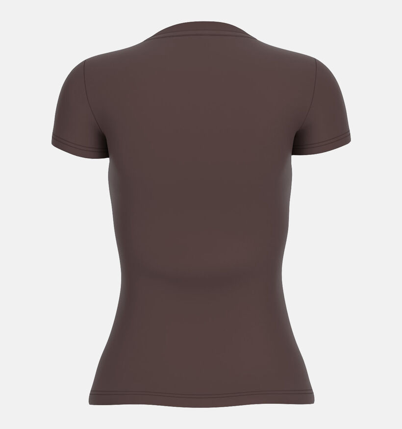 Guess Regal Brown Donkerbruine T-shirt met Korte Mouwen voor dames (370361)