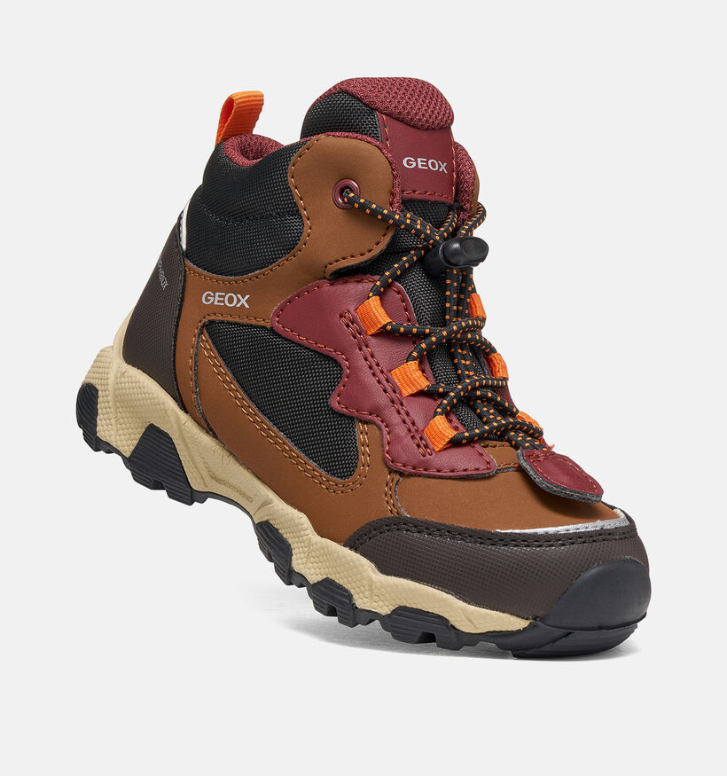Geox Magnetar Boy Boots &agrave; lacets en Marron pour gar&ccedil;ons (377755) - pour semelles orthop&eacute;diques
