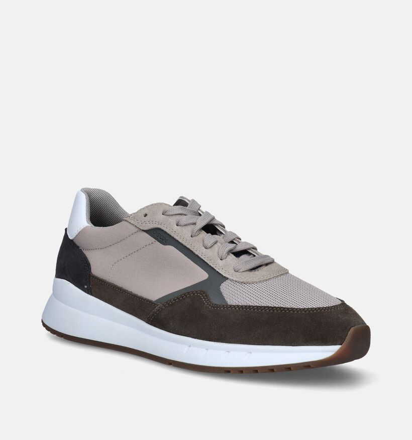 Geox Branthon Taupe veterschoenen voor heren (351624) - geschikt voor steunzolen