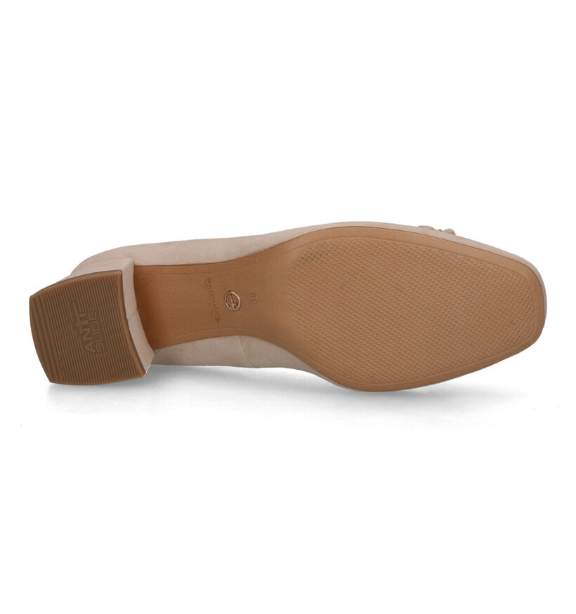 Tamaris Escarpins avec talon carré en Beige pour femmes (320489)