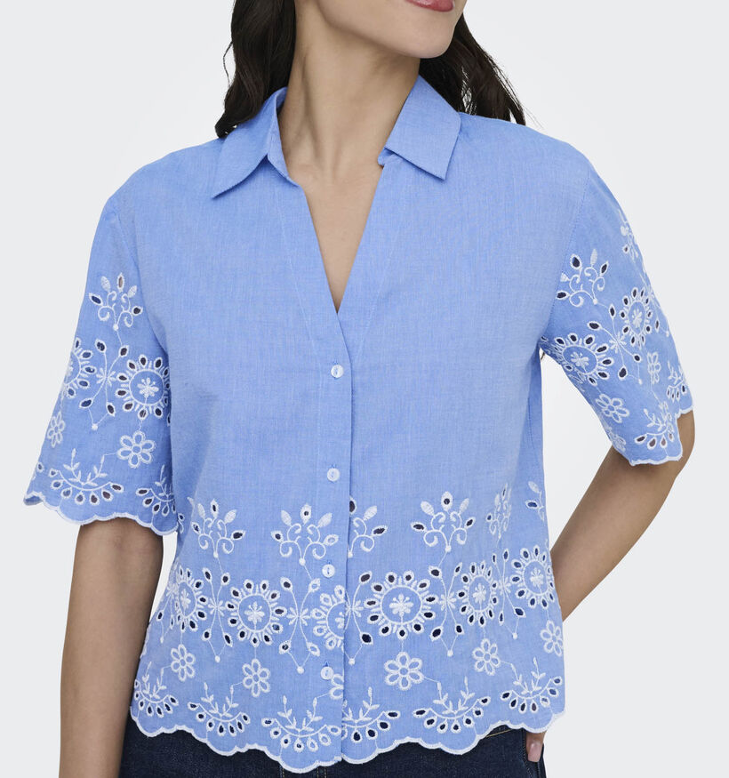 JDY Marina Embroidery Blauwe Blouse voor dames (370042)