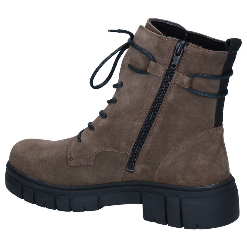 Solemade Taupe Bottines voor dames (296999) - geschikt voor steunzolen