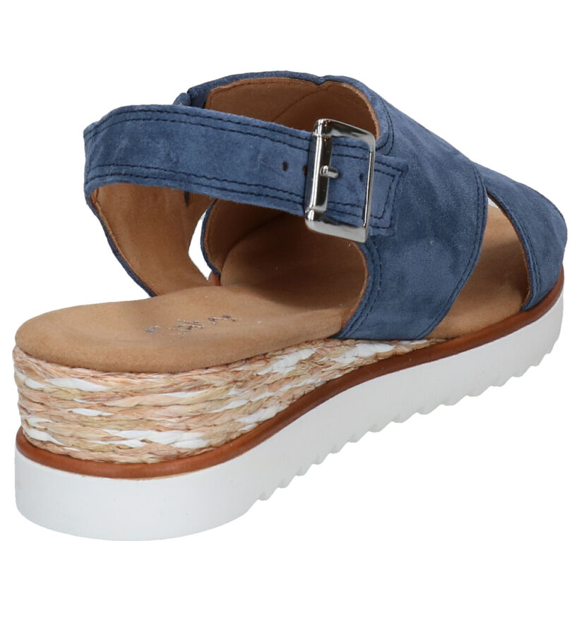 Comfort Sandales compensées en Bleu en daim (287807)