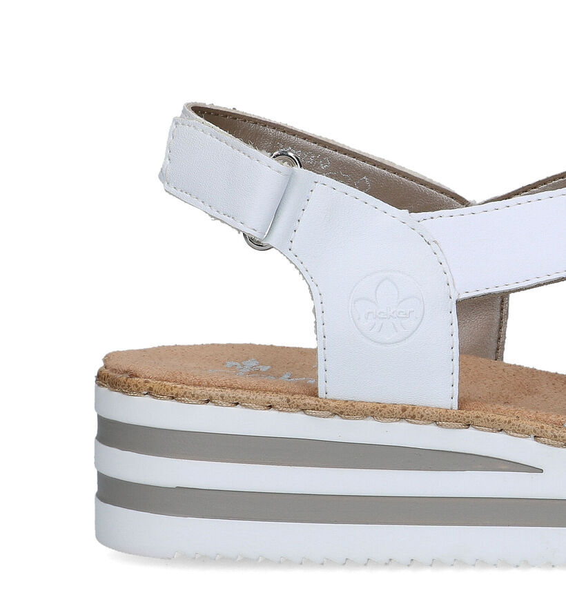 Rieker Sandales compensées en Blanc pour femmes (339056)