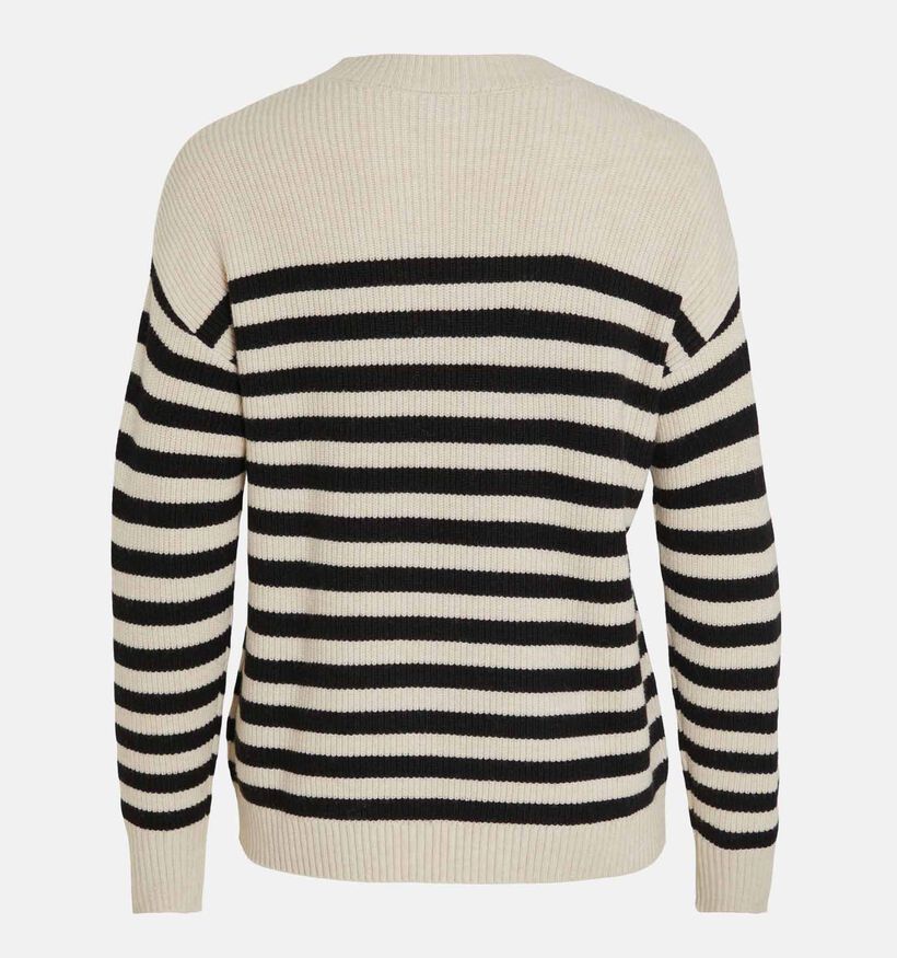 Vila Ril Rib Stripe Pull en Écru pour femmes (335470)