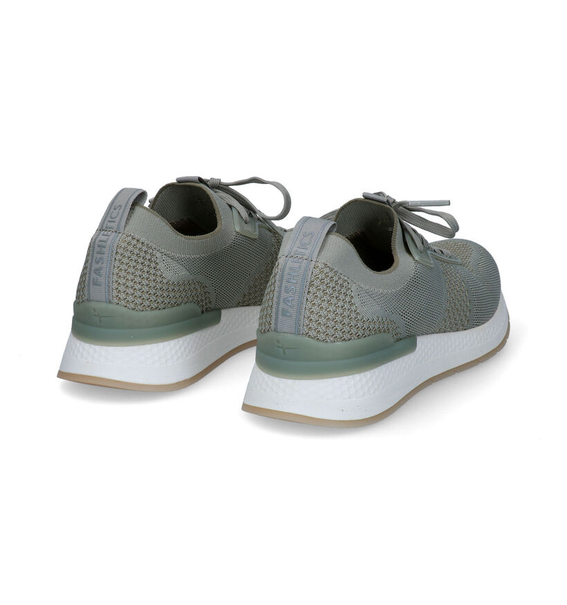 Tamaris Fashletics Baskets slip-on en Vert kaki en textile (306332)