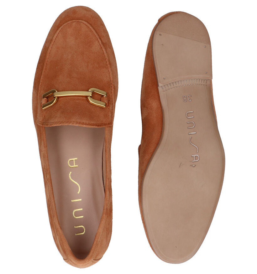 Unisa Dalcy Loafers en Cognac en daim (291027)