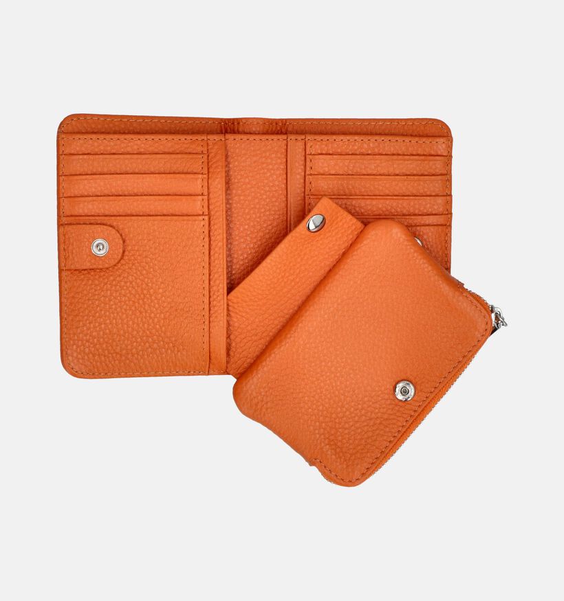 Crinkles Oranje Ritsportemonnee voor dames (358085)