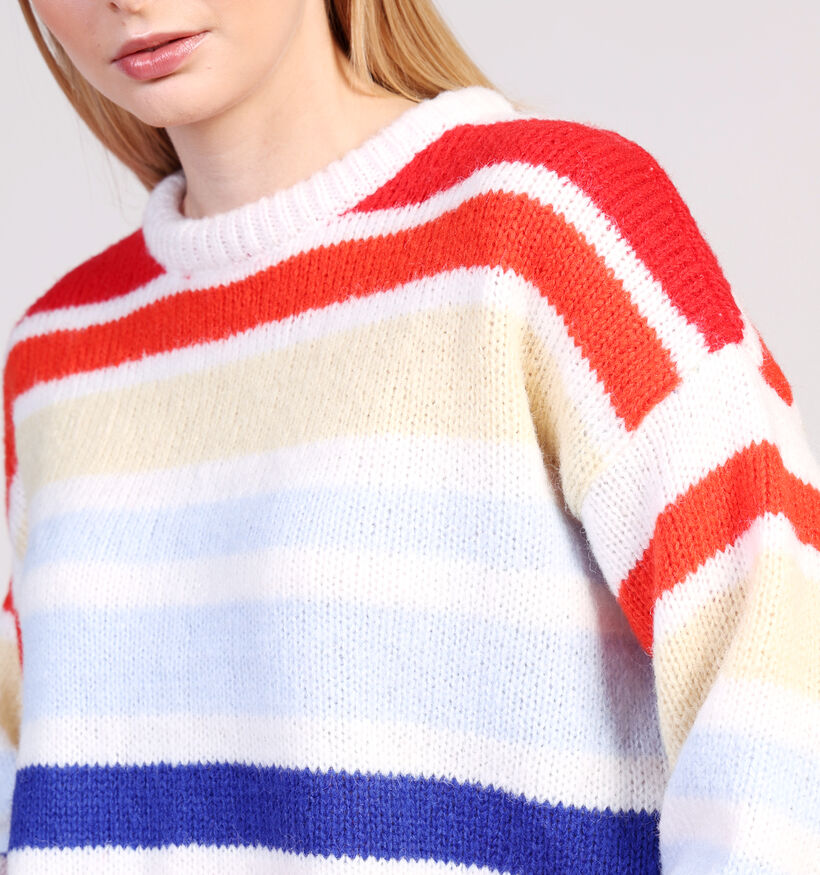 Pieces Pcolivia O-Neck Knit Strepenprint Pull voor dames (361152)