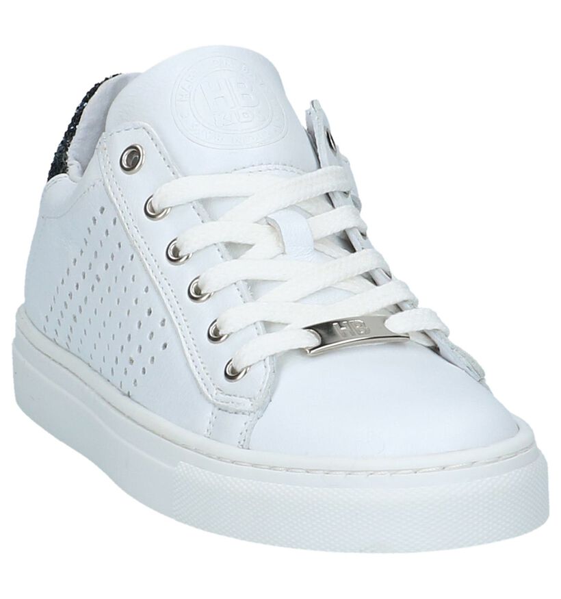 Witte Sneakers met Blauwe Glitters Hampton Bays in leer (213235)