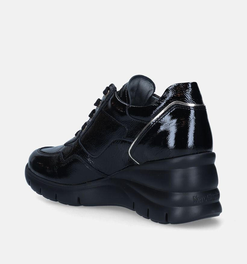 NeroGiardini Zwarte Sneakers met sleehak voor dames (345561) - geschikt voor steunzolen