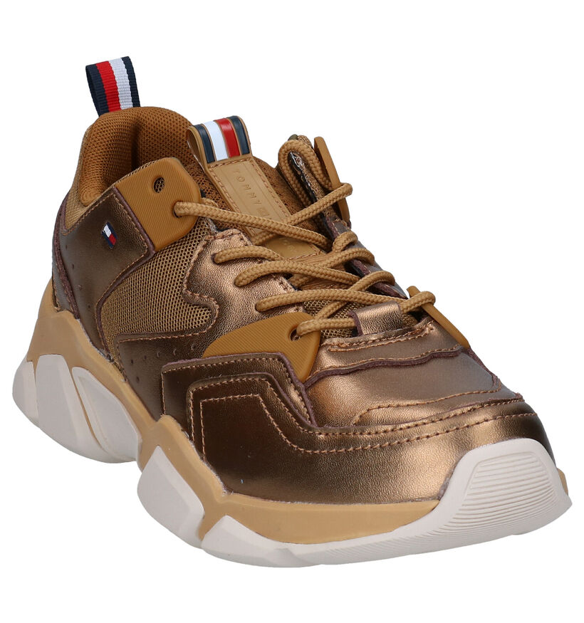 Tommy Hilfiger Metallic Chunky Baskets en Or en cuir (279992)