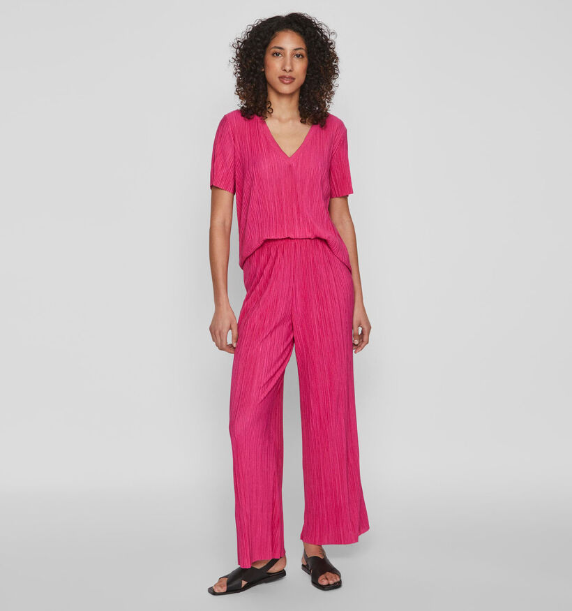 Vila Lisa Pantalon large en Fuchsia pour femmes (328702)