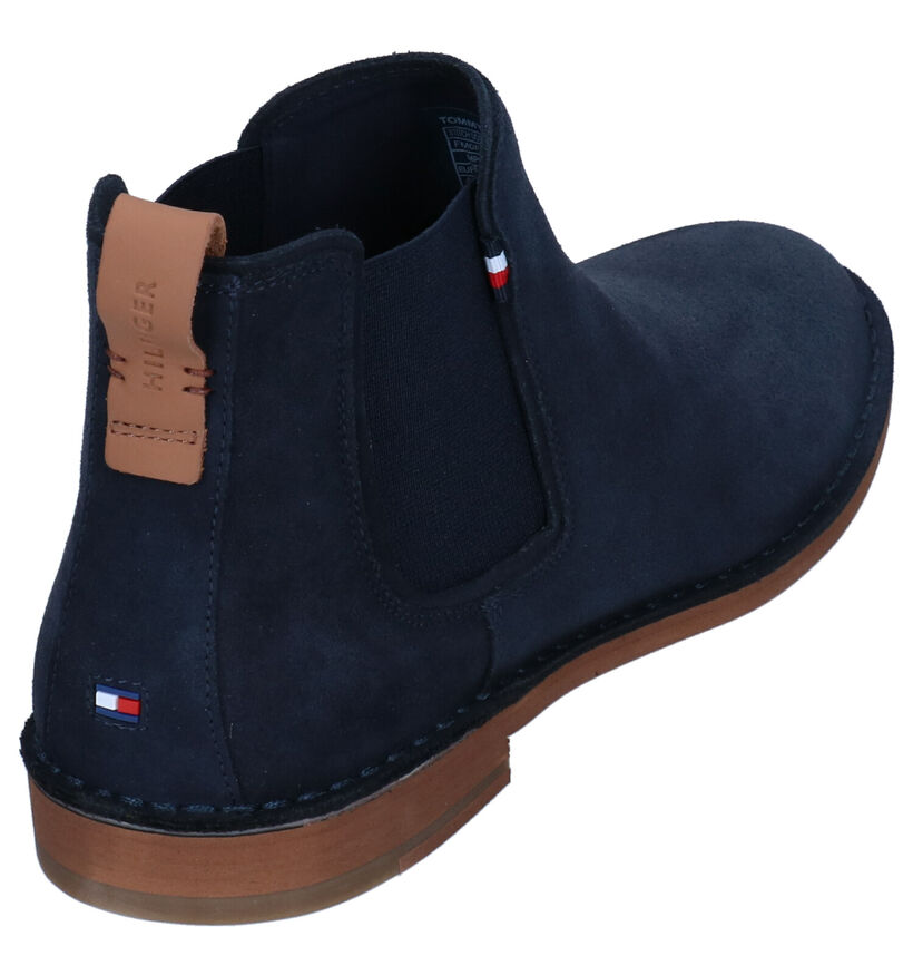 Tommy Hilfiger Stitchdown Bottines Chelsea en Bleu en nubuck (293048)