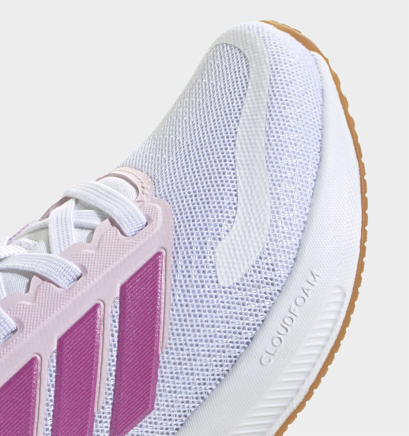 adidas Runfalcon 5 Baskets basses en Blanc/Rose pour filles (372777) - pour semelles orthop&eacute;diques