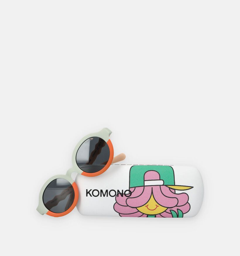 Komono Lou Sunny Triplets Lunettes de soleil en Vert/Orange pour filles, gar&ccedil;ons (371556)