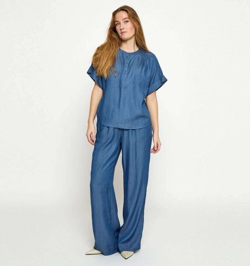 Minus Mirja Donkerblauwe Blouse voor dames (371805)