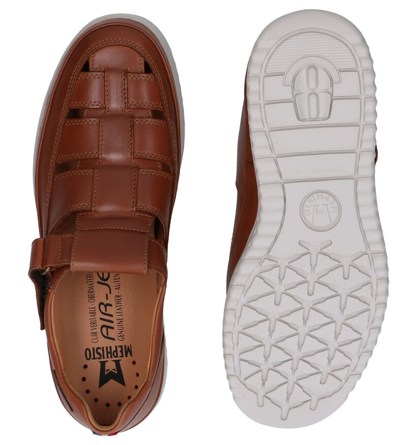 Mephisto Tarek Randy Chaussures à Velcro en Cognac pour hommes (323387) - pour semelles orthopédiques