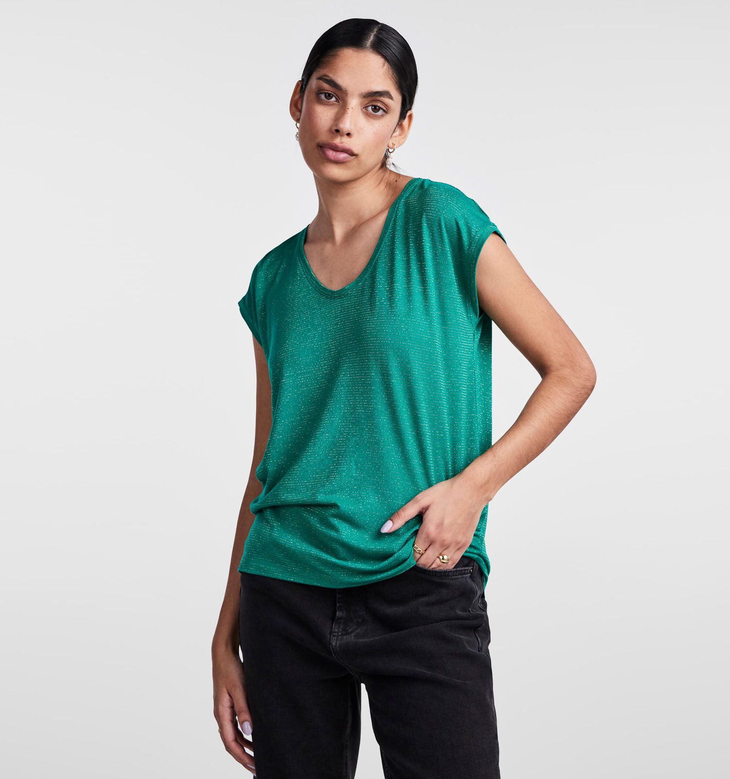 Donkergroen t online shirt dames