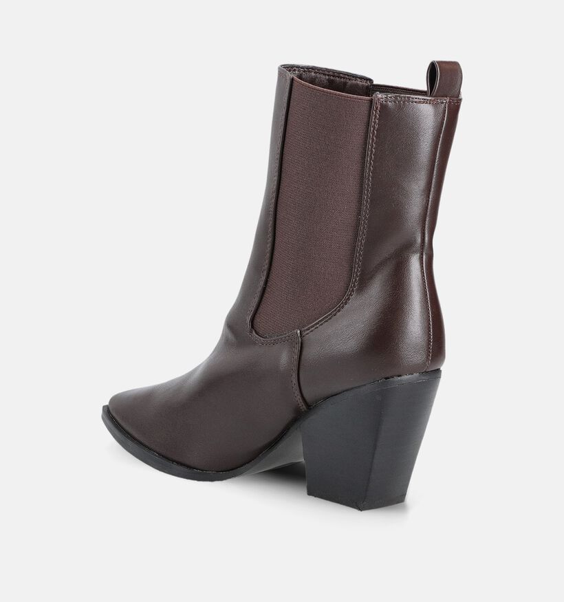 PS Poelman Donkerbruine Enkellaarzen voor dames (373797)