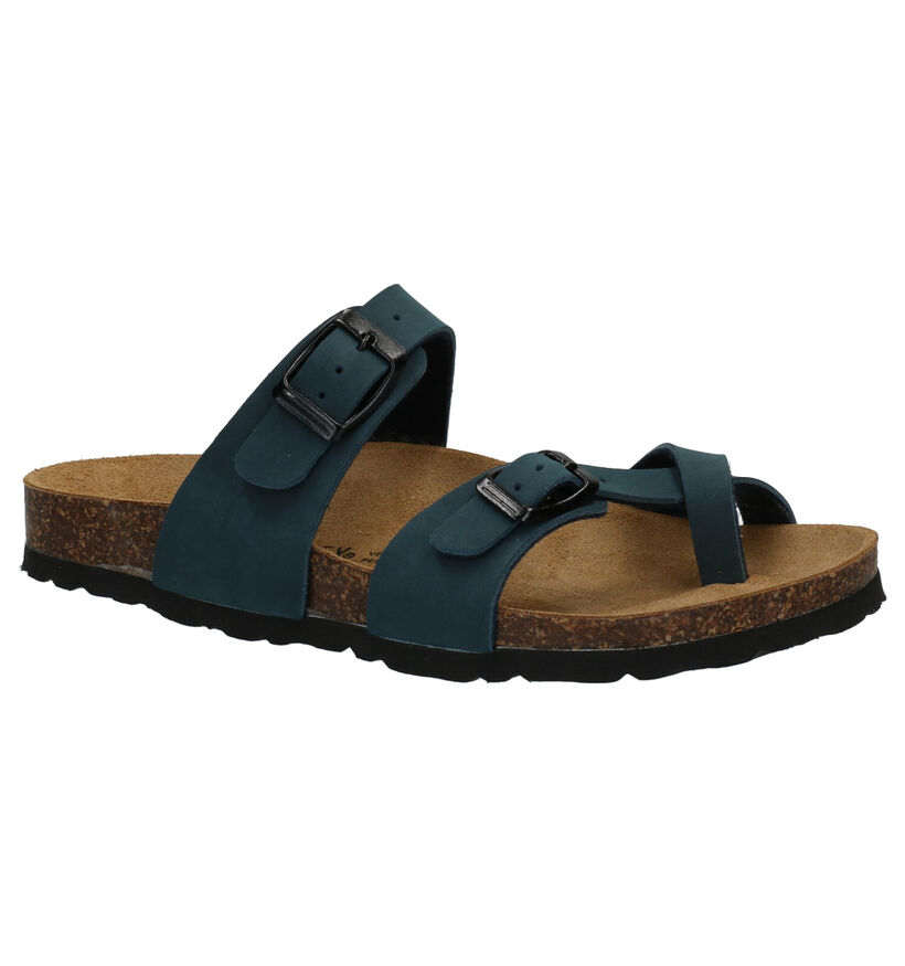 Biomodex Blauwe Teenslippers in kunstleer (290059)