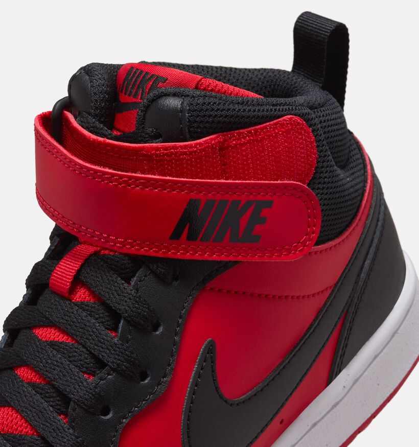 Nike Court Borough Mid 2 Zwarte/Rode Sneakers voor jongens (364595)