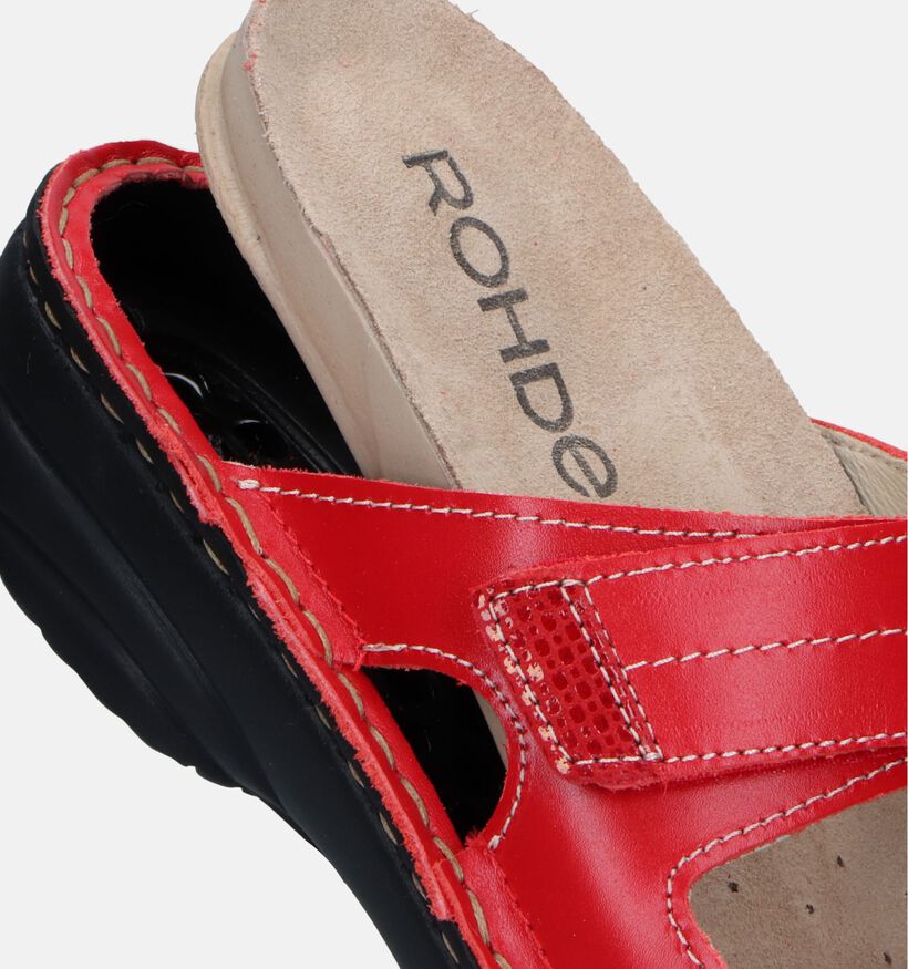 Rohde Nu-pieds compensées en Rouge pour femmes (250632) - pour semelles orthopédiques