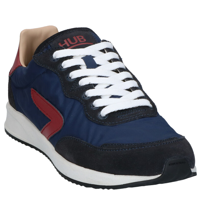 Hub Line Blauwe Sneakers in daim (267849)