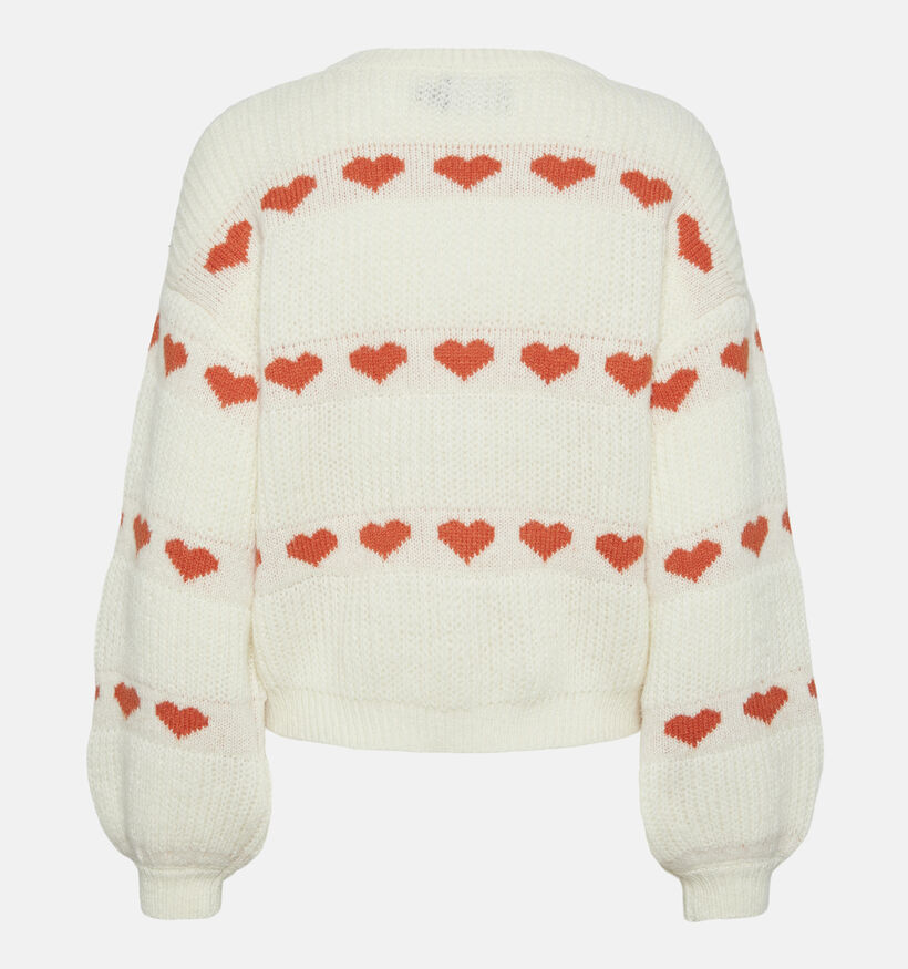 Pieces Nove Pull en tricot en Blanc pour femmes (346563)